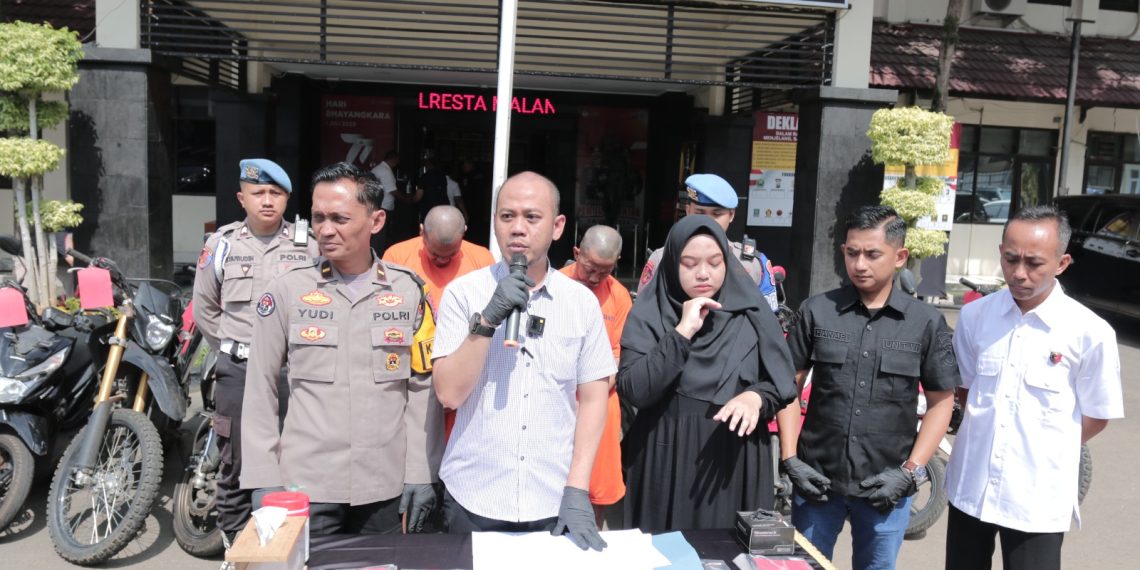 Upaya Polresta Malang Kota dalam mengungkap kasus pencurian motor yang akhir  akhir ini membuat resah warga Kota Malang akhirnya berhasil.